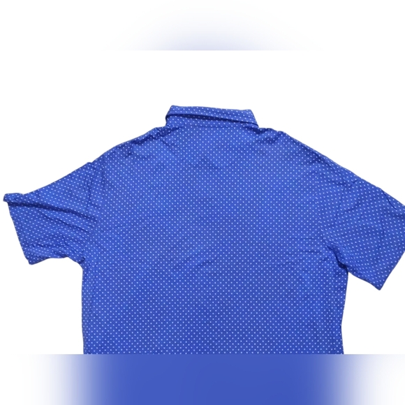Polo Golf Ralph Lauren -NWOT Blue Polo Golf Shirt W/White Designs, Relaxed Style - Picture 7 of 12